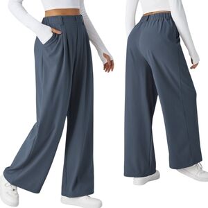 HALARA Wide Leg Pants in Slate Blue